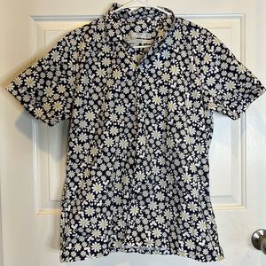 Flower Print Collared Button Up Shirt!!